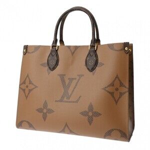 Louis Vuitton the Handbag Tote Go Reverse Brown Monogram On Giant Canvas
